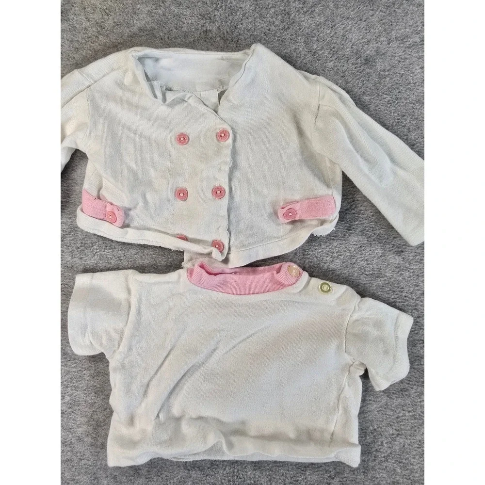 Vintage 60s/70s Baby Clothes Lot 12pc Mixed Infant Outfits Pastel 0-12M Retro - Picture 15 of 16